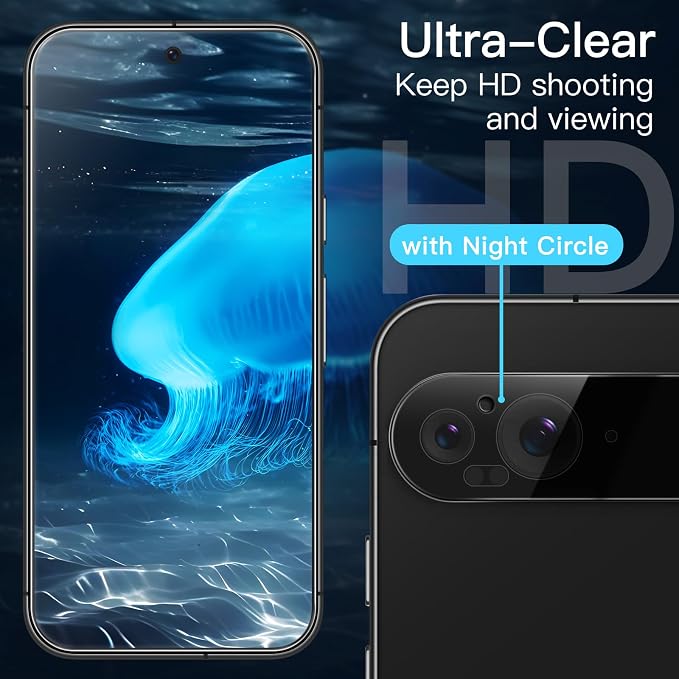 JETech Screen Protector for Google Pixel 9, 2+2 Pack | with Camera Lens Protector, HD Clear Tempered Glass, Anti-Scratch Protection, Easy Installation Tool - Image 6