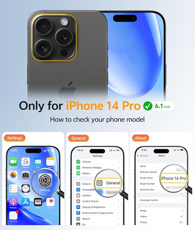 FNTCASE for iPhone 14 Pro Case, Compatible with Magsafe, Screen Protector | Full Camera Protection, Translucent Matte, 14FT Military Grade Drop Proof, Shockproof Protective Phone Cover, Blue - Image 2