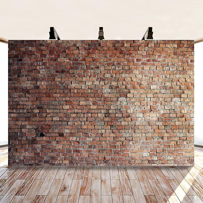 12x8ft Vintage Red Brick Wall Backdrop for Photoshoot Old Brickwall Backgrounds for Photography Newborn Baby Shower Adults Wedding Portrait Photography Backdrop Wallpaper Photo Studio Props - Image 2
