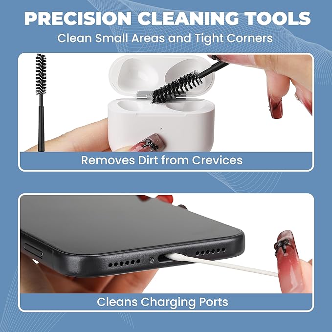 Upgraded for Airpod Cleaner Kit (81 PCS), Multi-Tool with Cleaning Pen, Putty & Swabs, Removes Earwax & Dust, Compatible with AirPods Pro 1/2/3, Earbud, Headphones, Phone & Charging Port - Image 5