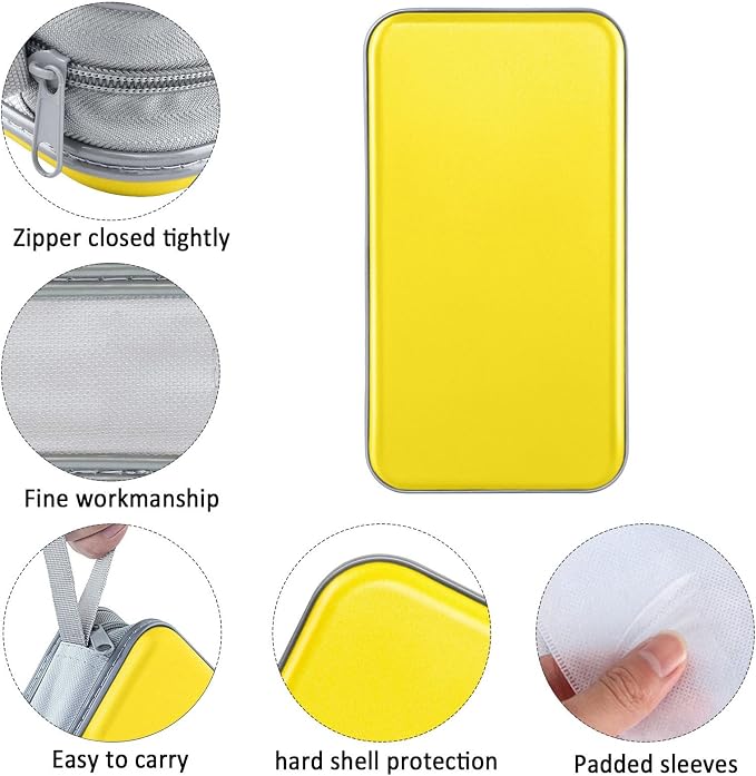 Siveit CD Case holder, 80 Capacity CD/DVD Case Holders Wallet Hard Plastic CD DVD Disc Cases Storage Binder for Car Home Office Travel (Yellow) - Image 2