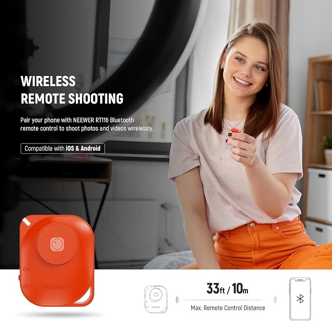 NEEWER 10" 20W LED Ring Light with Desk Stand Phone Holder for iPhone Laptop, Bi Color 2900K-7000K, USB C PD Input, CRI97+ 1660LX/0.5m, Selfie Makeup TikTok Recording Video Conference Lighting, RH10B - Image 6
