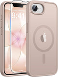 FNTCASE for iPhone 17e/ iPhone 16e Case, Fit for Magsafe, Screen Protector | Translucent Matte Magnetic Back, 14FT Military Grade Drop Protection, Shockproof Protective Phone Cover, Desert Gold by FNTCASE