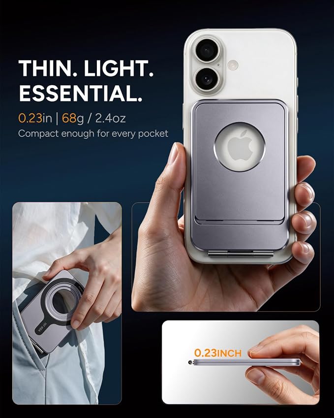 1ST IDEA for MagSafe Tripod Stand Ultra-Thin 0.23" | Aluminum Alloy Magnetic Tripod for iPhone, Flexible 20x Magnet Phone Stand Gift Accessories for Women Men for iPhone 17 16 15 14 13 12 Series - Image 2