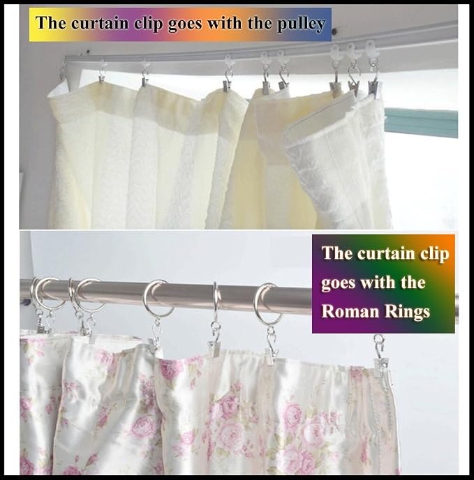 Coideal Curtain Clips Hooks Stainless Steel, 100 Pack Silver Small Heavy Duty Hanging Clips for Drapes, Shower Curtains, RV Camper Awning, String Lights, Christmas Decorations, Indoor Outdoor Decor - Image 8
