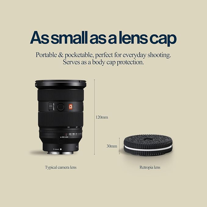 Original Retropia Repurposed Disposable Camera Mirrorless Lens | Unlimited Instant Film-Look Photos | Pancake Lens, 32mm Focal Length & Fixed f/11 Aperture (Fujifilm XF Mount Mirrorless Compatible) - Image 6