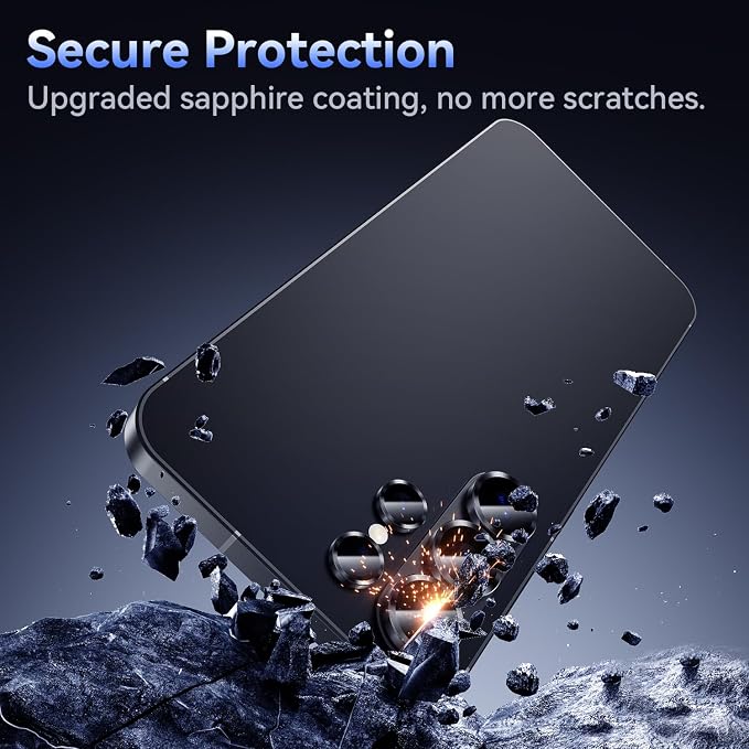 Korecase for Samsung Galaxy S25 Ultra Camera Lens Protector, Clear | 9H Tempered Glass, Anti Scratch, Shockproof Metal Ring Rear Camera Cover - Image 5