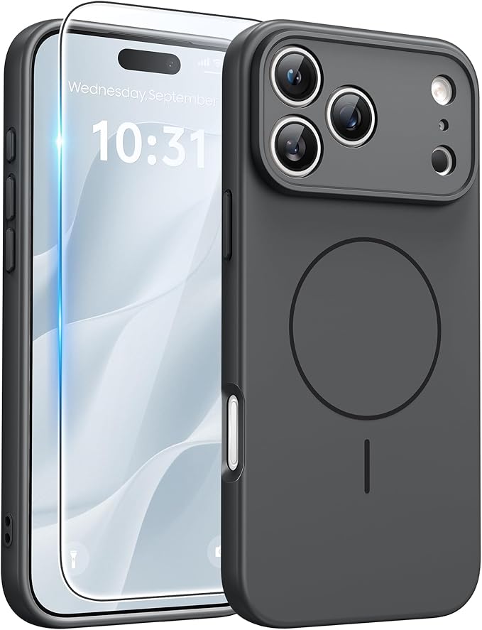 FNTCASE for iPhone 17 Pro Case, Fit for Magsafe, Screen Protector | Full Camera Protection, Integrated Silicone, 14FT Military Grade Drop Proof, Shockproof Protective Phone Cover, Full Gray by FNTCASE