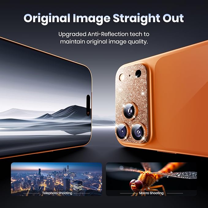 for iPhone 17 Pro Max Camera Lens Protector - 12FT Shatterproof | Military Grade Protection, Strong Adsorption, 9H+ Tempered Glass Camera Screen, Full Protective Cover, Case Friendly - Image 4