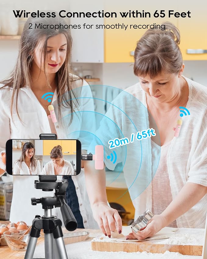 Mini Pink Microphone for iphone Android Phone Tablet ipad PC, Usb C Wireless Lavalier Mic for Video Recording Vlogging Youtube Tiktok Podcast Interview content creators, Tiny Microphones Type C Mics - Image 6