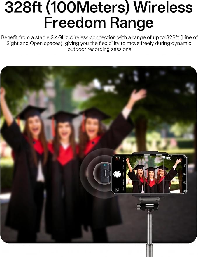Wireless Lavalier Microphone for iPhone 17/16/15/14, iPad & Android, Magnetic Clip-on Mini Mic with Charging Case,30H Playtime Plug-Play Lapel Lavalier Mic for Vlog TikTok, AI Noise Reduction - Image 6
