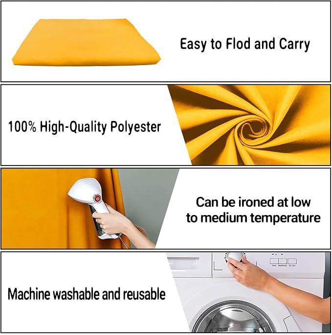 Yellow Photography Backdrop for Photoshoot, Fabric 8x10ft | Polyester Studio Photo Backgrounds, Non Reflective, Easy to Hang, for Portrait Shoot, Product, Party Decor, Video Creation - Image 7