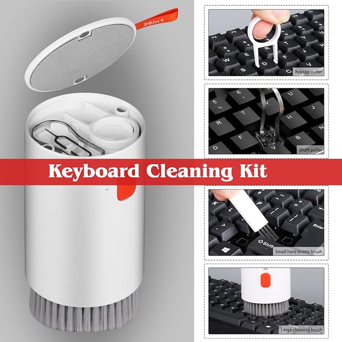 20-in-1 Phone Cleaning Kit,Computer Keyboard Brush Cleaner, Screen Electronic Cleaner Kit for Laptop, AirPods, MacBook, Cell Phone, IPad, Car, Lego, Device, Earbuds, Camera Lens - Image 2