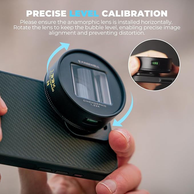 Freewell 1.55x Gold Anamorphic Lens for 17mm Mount iPhone, Samsung | Advanced Smartphone Lens for Wide Cinematic View, Golden Flares, and Enhanced Video Clarity - Image 4