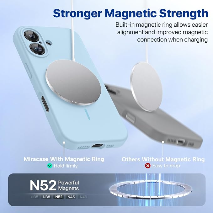 miracase Magnetic for iPhone 16 Plus Case, [Soft Anti-Scratch Microfiber Lining], Compatible with MagSafe, Liquid Silicone Shockproof Drop Protection Phone Case for 16 Plus,Clove Purple - Image 4