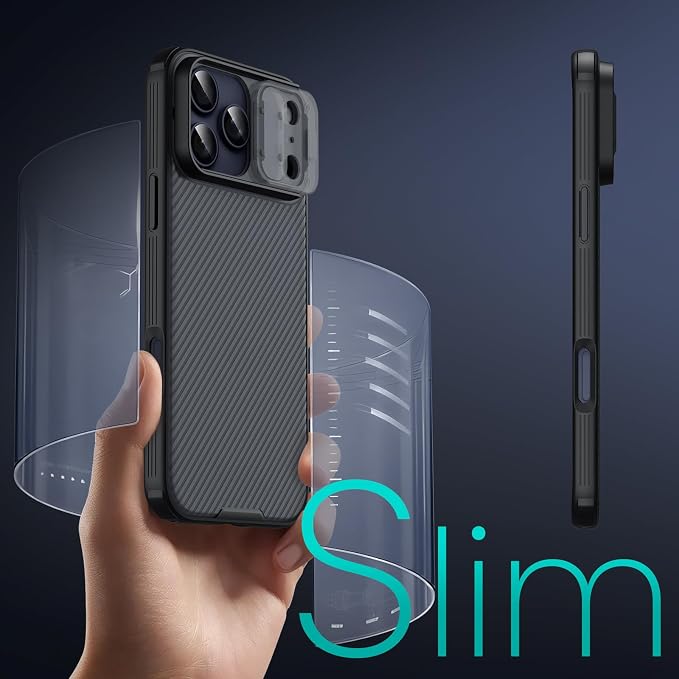 Nillkin for iPhone 17 Pro Case with Slide Camera Cover & Thin Slim Fit | Shockproof Protective | Protector Privacy | Phone Case Camera Lens Protector, Transparent Black - Image 7