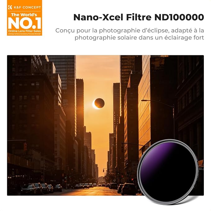 K&F CONCEPT 95mm ND100000(16.6 Stops) High Definition ND Lens Filter | Optical Glass Fixed Neutral Density Lens Filter with 28 Multi-Layer Coatings (Nano X Series) FN706 - Image 2