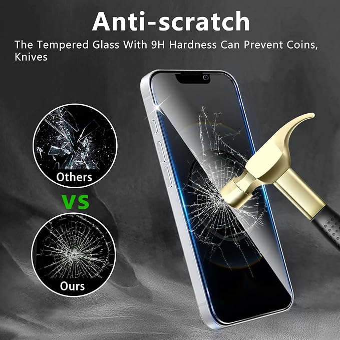 3+3 Pack Privacy Screen Protector Designed for iPhone 16e / 17e With 3 Pack Camera Lens Protector,Full Coverage Anti-Spy Tempered Glass Film,9H Hardness,Bubble Free,Easy to Install - Image 4