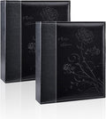 Artmag Photo Album 5x7 2 Packs Clear Pages Pockets Leather Cover Slip Slide in Photo Album Book Each Holds 50 Vertical 5x7 Photos Picture Book for Wedding Family (Black) by Artmag