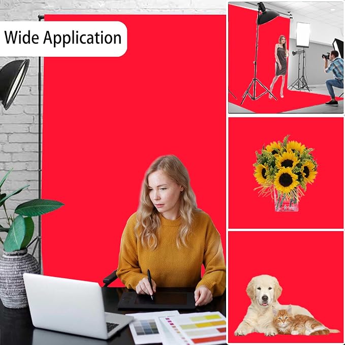 Red Photography Backdrop for Photoshoot, Fabric 10x20ft | Versatile Studio Photo Backgrounds, Non Reflective, Easy to Use, for Portraits, Product, Party, Video Creation - Image 2
