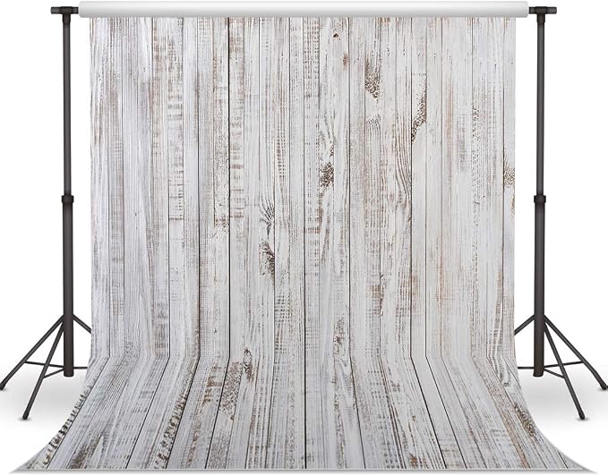 10x10FT Vintage Wood Backdrop Retro Rustic White Gray Wooden Floor Backdrops for Photography Kids Adult Photo Booth Video Shoot Vinyl Studio Prop 11890 - Image 2