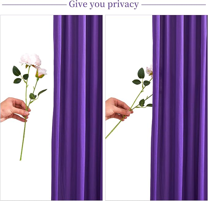 10x10 Purple Backdrop Curtain for Parties Wedding Wrinkle Free Purple Photo Curtains Backdrop Drapes Fabric Decoration for Birthday Party Photography 5ft x 10ft,2 Panels - Image 7