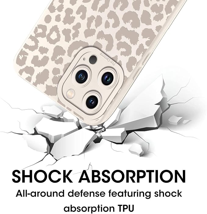 Cute Cheetah Print Phone Case for iPhone 15 Pro White Luxury Leopard Case 6.1", Aesthetic Pattern Design Cover Full Camera Lens Protective Shockproof Soft Slim TPU Funda for Women Girls - Image 6
