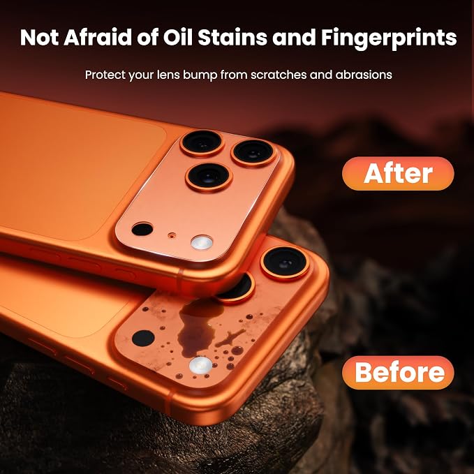 YWXTW 10 Pack Camera Lens Sticker for iPhone 17 Pro, [1:1 [Anti Fingerprint] Matte Camera Protective Film, Camera Skin Plateau Protector, Case Friendly - Image 3