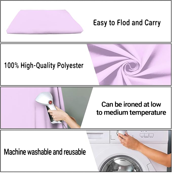 Light Purple Photography Backdrop for Photoshoot, Fabric 8x10ft | Polyester Studio Photo Backgrounds, Non Reflective, Easy to Hang, for Portrait Shoot, Product, Party Decor, Video Creation - Image 7