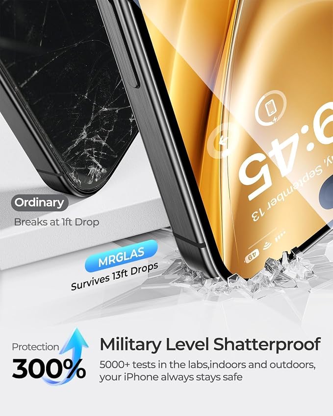 MRGLAS 4-Pack TOP 9H+ Glass for iPhone 16 Screen Protector | [Auto Alignment Kit] [10X Military Protection] UNBREAK Tempered Glass Flim for 16 6.1 inch Longest Durable Case-Friendly - Image 2