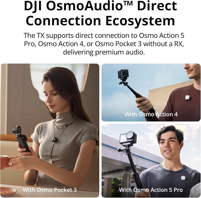 DJI Mic Mini Combo + Silicone Case + Colorful Wind Muff + Selfie Light | Wireless Microphone for iPhone/Camera/Android, Ultralight, Detail-Rich Audio, 48h Use, Noise Cancelling, Streaming, Vlog - Image 5