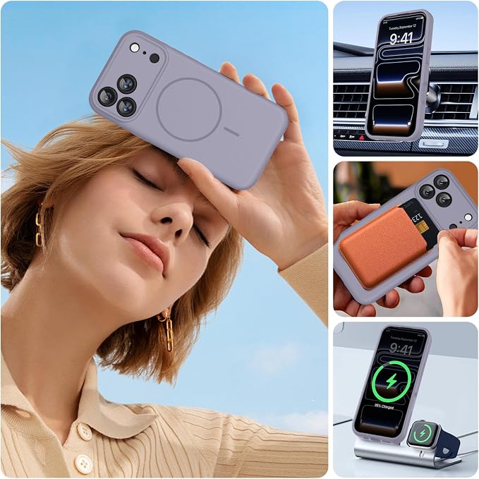Miracase Silicone & Magnetic for iPhone 17 Pro Max Case, Lavender Gray | Compatible with MagSafe, Camera Control Cover, Premium Silicone Cover Shockproof Drop Protection Phone Case for 17 Pro Max - Image 6