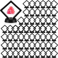 60 Pcs 3D Floating Display Case PE Film Jewelry Storage Box Coins Display Frame Holder Stands for Antique Challenge Coins, Medallion Shells Gems Rocks Pins (Black,2.76 Inch) by Unknown