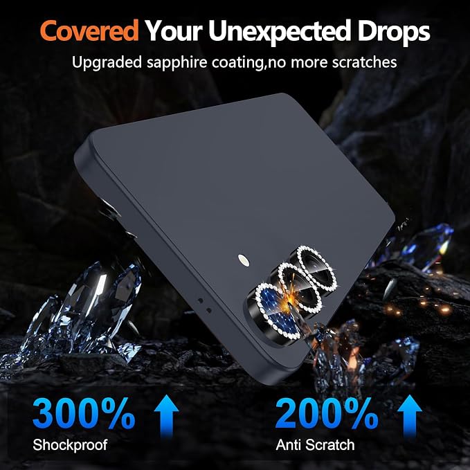 for Samsung Galaxy S25 Camera Lens Protector, Individual Metal Ring Tempered Glass Lens Cover, [Strong Adsorption] Scratch Resistant Ultra-Thin HD Clear Lens Cover, 1 Set-Black Diamond - Image 5