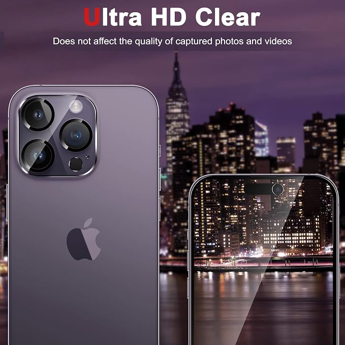 WHPXJY 3-Pack Camera Lens Protector Compatible for iPhone 14 Pro/14 Pro Max Tempered Glass, Ultra HD, Anti Scratch, Easy to Install, Case Friendly, with Night Circle - Image 5