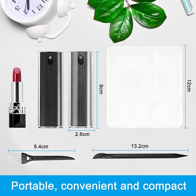 2 Pack Screen Cleaner Spray and Wipe for Laptop Monitor and Car Screens, Phone Touchscreen Mist Cleaning Kit for Cellphone, Tablet, PC, Computer, LCD, Eyeglass, iPhone, iPad, Mac Pro - Black and Grey - Image 6