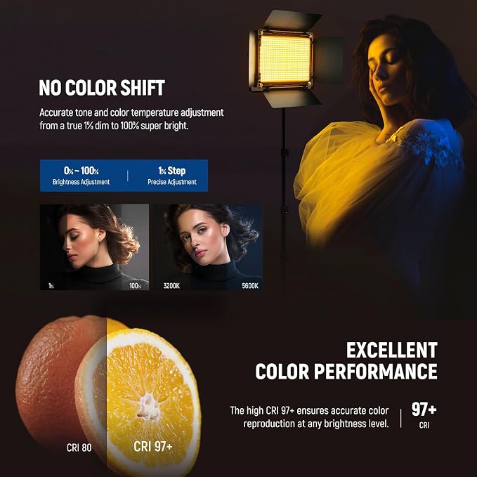 NEEWER Upgraded RGB LED Studio Video Light with Tripod Stand, App Control 50W 7000Lx CRI97+ 3200-5600K Dimmable Panel Key Lighting Kit for Game Streaming YouTube Recording Photography, RGB660 PRO II | App Control, 50W 7000Lx CRI97+ 3200-5600K Dimmable,... - Image 3