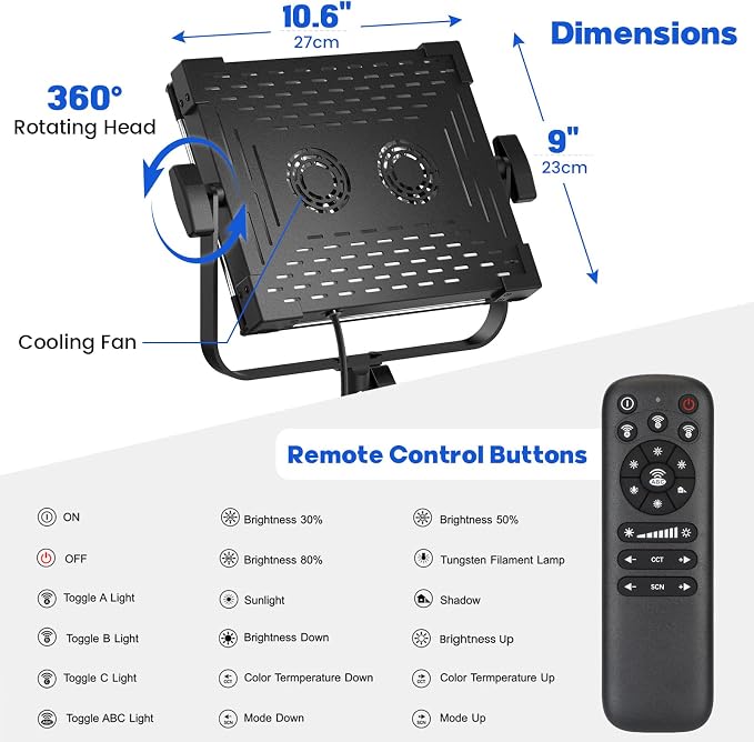 Photography Video Lighting Kit, Upgraded Bi-Color LED Video Studio Lights with Dimmable 2500k~8500k and 79" Light Stand for Camera Photo Recording Filming Stage Shooting Streaming YouTube TikTok - Image 8