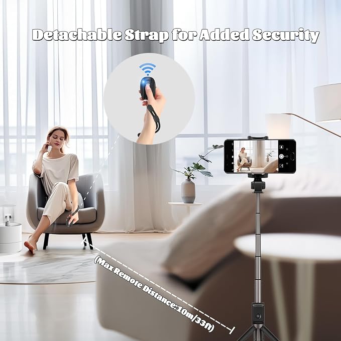 Wireless Camera Remote Shutter for iPhone and Android Smartphones 2 Pack, Bluetooth 5.2 Phone Remote Control Selfie Button for Photos and Videos, Battery Powered, Wrist Strap Included(2 Pack) - Image 6
