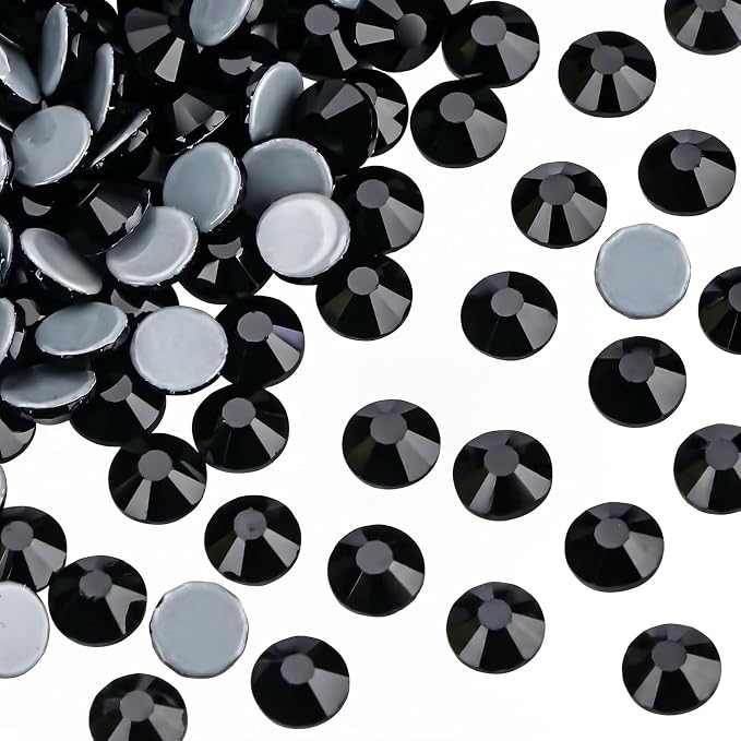 Jollin Hotfix Rhinestones Flatback Crystal Gems 2.4mm SS8, Jet | 2880pcs Hot Fix Crystals Glass Rhinestones for Bedazzling, Crafting, Clothes, Shoes & Accessories DIY Decoration by Jollin