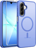 FNTCASE for Galaxy A17/A16 5G Phone Case, Fit for Magsafe, Screen Protector | Translucent Matte, 14FT Military Grade Drop Protection, Slim Shockproof Protective, for Samsung A 17 A 16 Cover, Ultramarine by FNTCASE