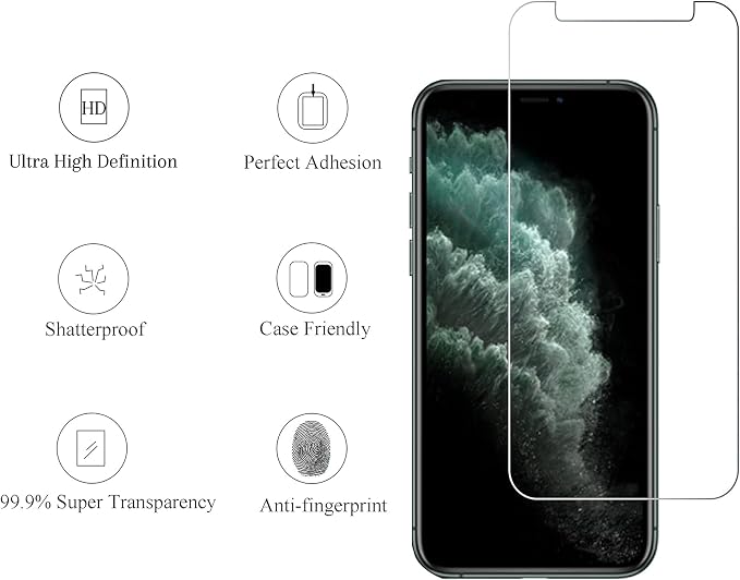 Ailun Screen Protector+Camera Lens Protector for iPhone 11 Pro Max | 2+2 Pack, 6.5 inch, Tempered Glass Film, HD - Image 2