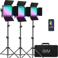 GVM RGB Video Lighting, 360° Full Color Led Video Light with APP Control, 3 Packs 850D Photography Lighting Kit CRI 97, YouTube, Aluminum Alloy Shell by GVMGreatVideoMaker