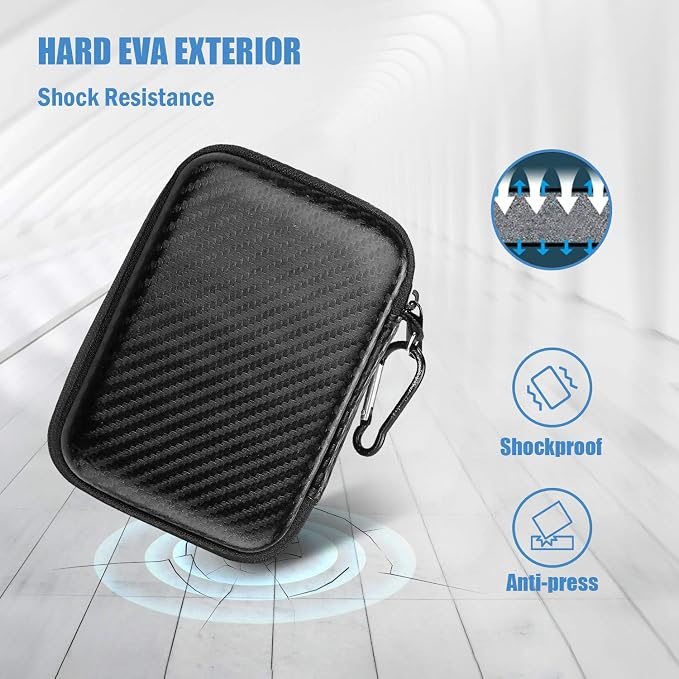 ProCase External Hard Drive Travel Case for 2.5" HDD/SSD -Twill | Fits Seagate Portable, Samsung T9, WD Elements, My Passport, Toshiba Canvio Basics, 1TB-5TB Drives, USB 3.0 HDD/SSD Storage - Image 4