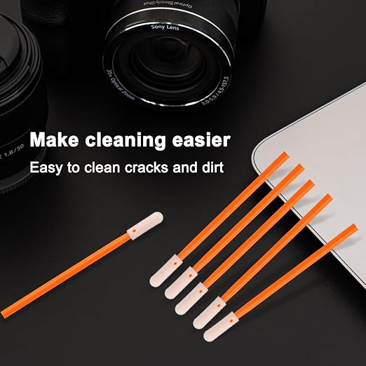 Wellgler's Foam Cleaning Swabs, Multi-Purpose Cleanroom Foam Tip Cleaning Swab Kitip Cleaning Swab Kit (orange100) - Image 4