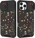 for iPhone 16 Pro Case - Women Cute Phone Cover Girly Pretty Fancy Unique Aesthetic Design Slide Camera Cover Protective Case for Apple for iPhone 16 Pro,Flowers Floral by Goocrux