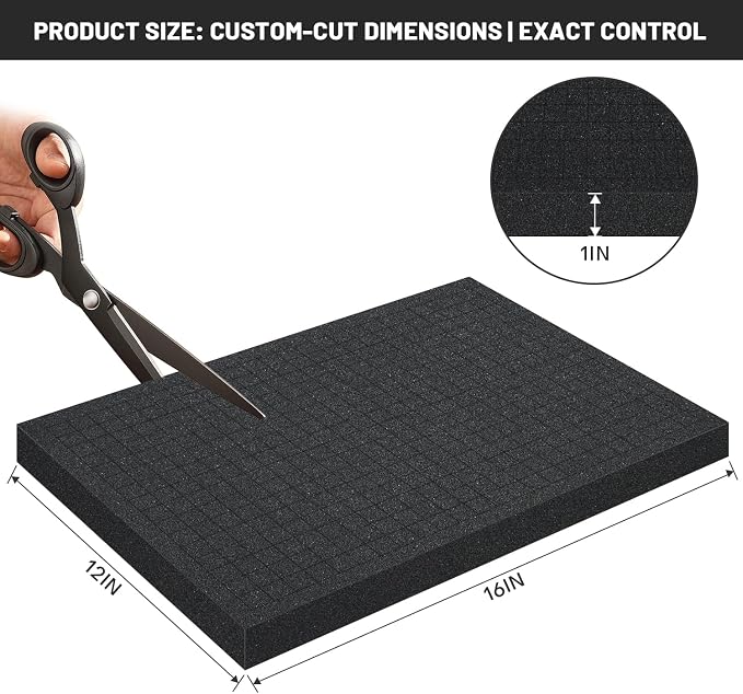 2 PCS 16x12x1 Inch Pick and Pluck Foam Inserts for Cases - Professional-Grade Tool, Game Box & Drawer Organizer - Image 2