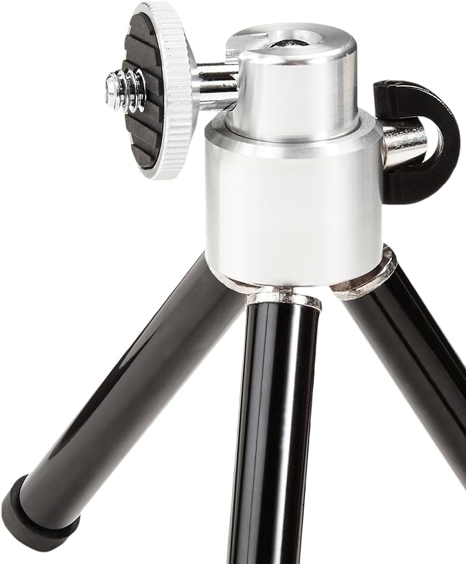 Amazon Basics Lightweight Portable Mini Travel Tripod with 360° Ball Head, Adjustable Height, Desktop, Black - Image 2