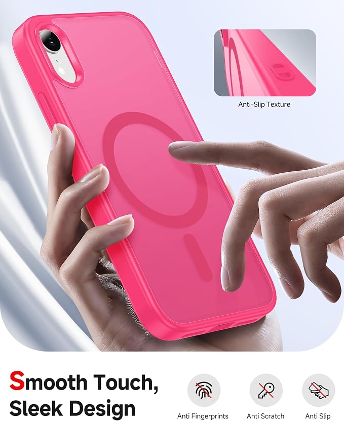 LeYi for iPhone-XR Cases Pink with Screen Protector X2 + Camera Cover X2:[ MagSafe Compatible] Magnetic Slim Cases for i Phone 10 iphoneXR Military Grade Protective Girls Funda para 10XR, Hot Pink - Image 5