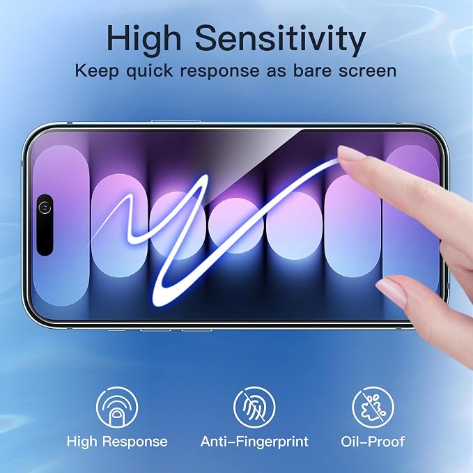 JETech Privacy Screen Protector for iPhone 15 Plus, 2+2 Pack | Anti-Spy Tempered Glass, with Camera Lens Protector, Easy Installation Tool - Image 8